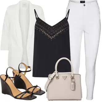 Outfity pro léto Vintage s Béžová/Hnědá Obchodní Taška/Kancelářská Taška/Brašna Guess "Letní oblečení"Look: Rad, Business, Cool, Krásný, Kancelář, Old Money, Premium, Vintage