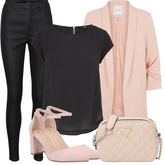 Outfity pro léto s Černá Kalhoty z Umělé Kůže/Legíny Kožený Vzhled/Legíny s Vysokým Pasem/Tregíny/Jeggings/Džínové Legíny/Legíny s Rozparkem/Skinny Kalhoty/Kožený legíny VERO MODA "Letní oblečení"