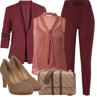 Outfity pro léto s Tmavě červená/Vínová Jogger Kalhoty/Tregíny/Dlouhá Kalhoty/Střmenová Kalhoty/Žerzejová Kalhoty/Kalhoty s Vysokým Pasem/Skinny Kalhoty/Úzká Kalhoty Only "Outfit na léto"