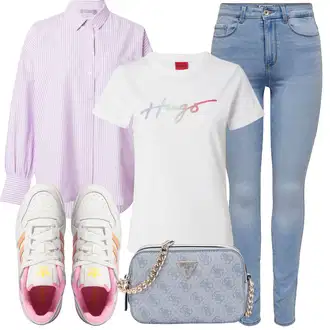 Outfit s Růžová Skate Bota/Teniska se zapínáním na suchý zip/Letní tenisky/Nízká Teniska/Vintage teniska Adidas Originals "Letní oblečení"