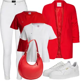 Outfit sa Siva/Bijela/Krem Skinny Hlače/Jeggings/Tajice s Prorezom/Termo Hlača/Tajice visokog Struka/Treggings VERO MODA "Ljetna odjeća"