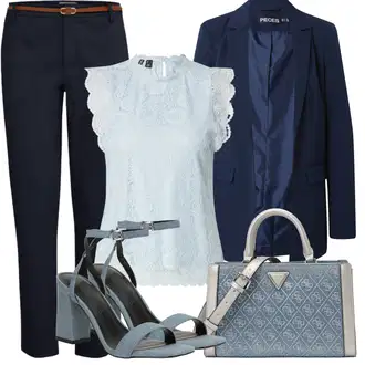 Kombinacije za ljeto Egirl sa Plava/Svjetloplava Bluza i Tunika/Bluza Veći Broj/Majica I Top Veći Broj Pieces "Ljetna odjeća"Look: Stil, Babydoll, 20-ih godina, Prekrasan, Egirl, Transparentan