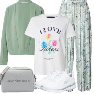 Flex Appeal 3.0 Outfit s Bílá/Šedá/Krémová Gymnastická bota/Tenisová bota/Bota na fitness/Tréninková bota/Běžecká bota/Golfová bota Skechers "Outfit na léto"