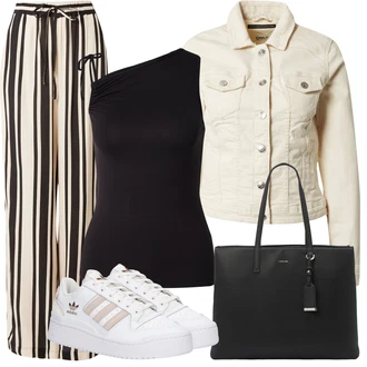 Outfit sa Krem/Bijela/Narandžasta/Bež/Kaki Gajtana Jakna/Crop Jakna/Kratka Jakna/Kratka Traper Jakna/Proljetna jakna/Ljetna jakna/Vintage Jakna/Traper Jakna Only "Ljetna odjeća"