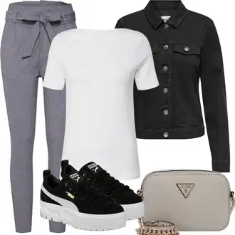 Outfit s Černá Krátký Bund/Udržitelná bunda/Krátké Džínové Bundičky/Krátký Bund/Košilová bunda/Vlněná Bund/Letní Bund/Džínové Bund Only "Outfit na léto"