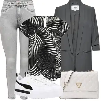 Tropski Outfit sa Tamnozelena/Crna Tunika/Majica I Top Veći Broj/Bluza Veći Broj only petite "Ljetna odjeća"