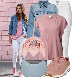 Outfit s Růžová Bota na fitness/Gymnastická bota/Běžecká bota/Bota na zumbu/Tenisová bota Skechers "Skvělý vzhled pro volný čas"