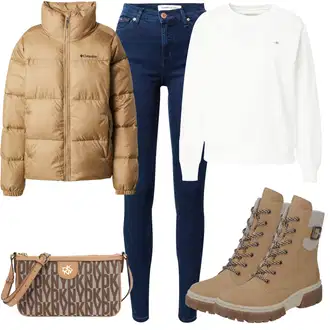 outfit mit Rjava/Bež/Khaki Trajnostna Jakna/Box jakna/Puhovka/Zimska Jakna/Obrnljiva Jakna/Termo jakna/Izolacijska jakna/Izjemna jakna/Poletna Jakna/Sintetična jakna/Napihnjena Jakna Columbia "Vsakodnevni Outfit"