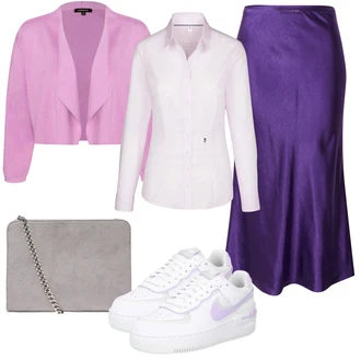Bombaž outfit mit Roza Srajca/Bluza z gumbom/Poslovna Bluza/Bluza brez železa/Slim Fit Bluza Seidensticker "Vsakodnevni Outfit"