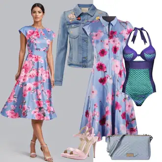 Kombinacije za zabavu Seksi sa Ljubičasta/Smeđa/Pink etna "Zabavan Ljetni Izgled"Look: Seksi