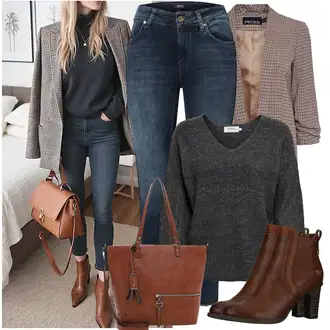 Elegantan Outfit sa Tamnoplava/Plava Traperice Kožna Jakna/Capri Traperice/Kožne Cipele/Sportske cipele/Termo Traperice/Čizma do Gležnja/Traperice Slim Kroja/Muška Kožna Jakna/Traperice Standardnog Kroja/Push-up Traperice/Zimska jakna/Ženske Traperice 7/8 Dužine/Sužene Traperice/Skraćene Traperice Only "Cool jesenski outfit"Look: Stil, Rap, Elegantan, cool, Prekrasan, Old Money