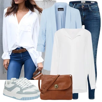 Vintage Outfit s Modrá/Lilové barvy/Tmavě modrá/Světle modrá Džíny s Dírou/Kožené Boty/Push up Džín/Džíny s Rozparkem/Džín s Nízkým Pasem/Džíny s Nízkým Sedem/Navlékací džíny/Kožená bunda/Dámské Džíny s Délkou 7/8 Only "Lehký outfit"Look: Styl, Cool, Krásný, Bezešvé, Skromné, Vintage