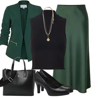 Outfit s Béžová/Zlatý/Žlutá Jemný Řetízek/Bohatě zdobený náhrdelník/Collier/Statement náhrdelník Pilgrim "Módní vzhled na podzim"