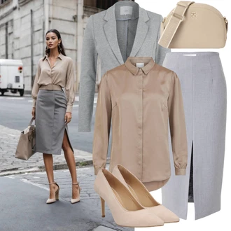Majka mladenke Outfit sa Siva/Svjetlosiva Kratke hlače velike veličine/Haljina Veći Broj/Hlača Velika Veličina about you x iconic by tatiana kucharova "Lagana odjeća"