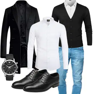 Hochzeitsgast Outfits Elegant mit Schwarz Unkategorisiert Bruno Marc "Business Outfit"Look: Rap, Moderne, Uni, Classic, Stil, Elegant, Edel, Business