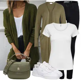 Zapínání na knoflíky Dlouhé Outfit s Tmavě zelená/Zelená Pletenina veľkej veľkosti/Šaty Móda Pro Plnoštíhlou/Tunika Vila "Vzhled casual"