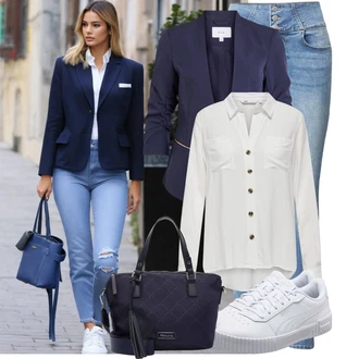 90-ich Skating Outfit sa Svjetloplava/Plava/Siva/Bijela Tanka Tenisica/Kožna Tenisica/Skate cipela/neformalna cipela/Ljetna Tenisica Puma "Outfit za svaki dan"Look: 90-ich, Nerd, Steampunk, Sportski, Estetika, Skater, Hip Hop, S zakovicama, Skating, Aerobik, Tenis, Skate