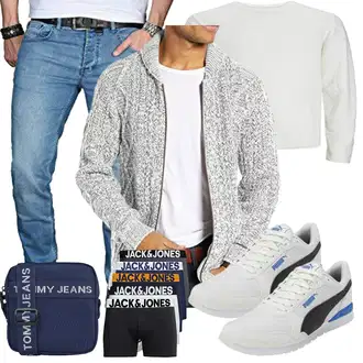 Hochzeitsgast Outfits Elegant mit Blau/Schwarz Unkategorisiert Tommy Jeans "Cool Outfit"Look: Uni, Büro, Schlichte, Elegant, Edel, Sportlich