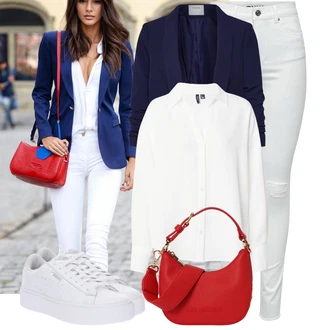 Outfit s Červená/Tmavě červená Love Moschino "Každodenní vzhled"