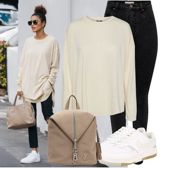 S podšívkou Outfit s Černá Push up Džín/Kožené Boty/Motorkářské Džíny/Termální Džíny/Kožená bunda/Zimní bunda/High Waist Džínové Kalhoty Only "Oblečení pro volný čas"