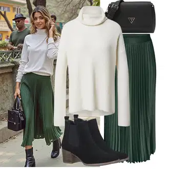 Kašmír Outfit s Krémová/Bílá Svetry 2 v 1/Svetr Carmen/Kašmírový Svetr/Vodopádový Svetr/Kašmírový Svetr/Jednoduchý Svetr/Rolák/Zimní Svetr/Vlněný Svetr/Svetr s límečkem Edited "Outfit na podzim"