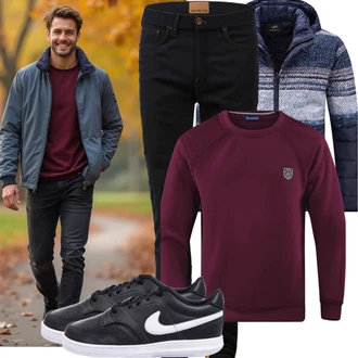 Regen Outfit mit Leder Overknee Stiefel/Langer Stiefel/Wasserdichter Stiefel The North Face "Cooles Outfit"