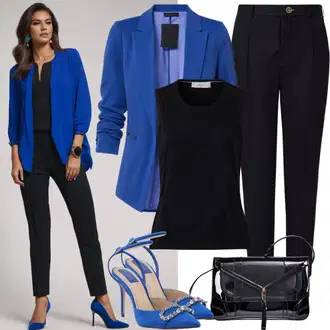 Outfit sa Plava Odijelo Kratki Sako/Boyfriend Sako/Kožna jakna za muškarce/Sako Jakna/Kožna Jakna za Muškarce/Elegantni Sako/Casual Sako/Pleteni Sako/Sakoi za Bluzu/Dugi Sako figl "Elegantni outfit"