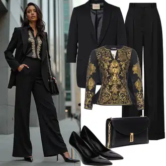 Elegantní outfity Matriční úřad s Černá Sandál Na Podpatku/Sandál Na Širokém Podpatku/Bota Na Podpatku/Šněrovací Lodička/Sandál s podpatkem/Sandály na hřídeli/Lodička S Páskem/Páskový Sandál celena "Elegantní podzimní outfit"Look: Bar, 30. narozeniny, 40. narozeniny, Koncert, Matriční úřad, Malle, Festival, Narozeniny