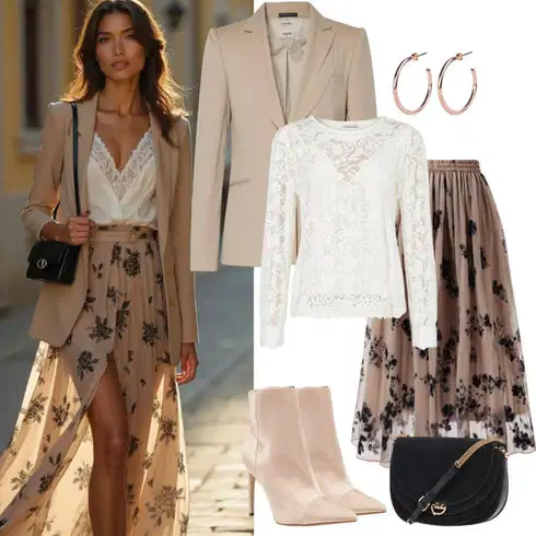 Kombinace Hnědá/Béžová/Růžová Midi Tylová sukně/Moderní Sukně/Slavnostní Maxi Sukně/Dlouhá Sukně/Midi Sukně/Sukně s potiskem/Sukně S Květinovým Vzorem Kombinace Hnědá/Béžová/Růžová Midi Tylová sukně/Moderní Sukně/Slavnostní Maxi Sukně/Dlouhá Sukně/Midi Sukně/Sukně s potiskem/Sukně S Květinovým Vzorem