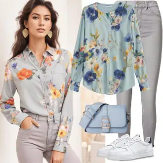 Outfity pro matriční úřad Nevěsta s Šedá/Krémová Motorkářské Džíny/Kožené Boty/Push up Džín/Džíny s Dírou/High Waist Džínové Kalhoty/Capri Džíny/Kožená bunda/Džíny s Rozparkem Only "Elegantní Vzhled"