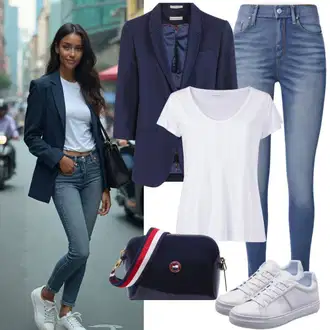 S Zlatými Knoflíky Outfit s Tmavě modrá Lidové Sako/Kožená bunda pro muže/Dvojřadový Sako/Elegantní Sako Polo Ralph Lauren "Firemní oblečení"