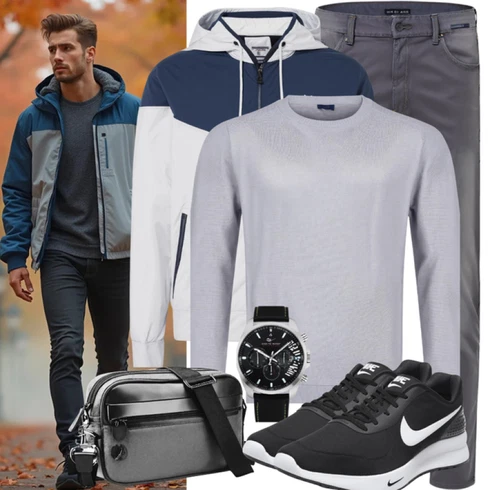 Dunkelgrau/Grau/Hellgrau/Dunkelblau KunstfaserJacke/WachsJacke/SteppJacke Rock Creek kombinieren