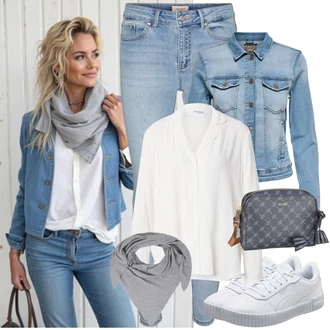 90-ich Skating Outfit sa Svjetloplava/Plava/Siva/Bijela Tanka Tenisica/Kožna Tenisica/Skate cipela/neformalna cipela/Ljetna Tenisica Puma "Odjeća za jesen"Look: 90-ich, Nerd, Steampunk, Sportski, Estetika, Skater, Hip Hop, S zakovicama, Skating, Aerobik, Tenis, Skate