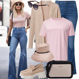 Outfit sa Pink Majica za plažu/Top za plažu/Kratki top/Majica s mrežicom/Otmjena majica/Čipkasti Top/Majica kratkih rukava/Obični top/Sportska majica/Košulja top/Majica s printom Only Play "Glamurozni stil 90-ih godina"