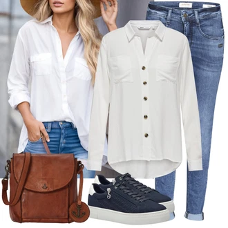 Outfit s Modrá/Lilové barvy/Světle modrá Džíny s Nízkým Sedem/Kožené Boty/Push up Džín/Kožená Pánská Bund/Kožená bunda/Džíny s Rozparkem/Džíny Regular Fit/Sportovní boty/Slim Fit Džíny/Dámské Džíny s Délkou 7/8/Navlékací džíny Gang "Praktický vzhled"