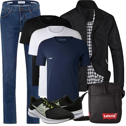 Schwarz/Dunkelgrau Innenfutter Jacke/Ripstopjacke/2in1 Jacke/Herbstjacke/Sommerjacke/Jacke mit Seitlichem Reißverschluss/Frühlingsjacke/Leichte Jacke/Windbreaker Jacke/Nylonjacke FTCayanz kombinieren mit Schuh Sneaker Nike