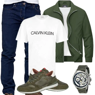 Outfit mit Weiß T-Shirt Calvin Klein "Herbst Outfits"