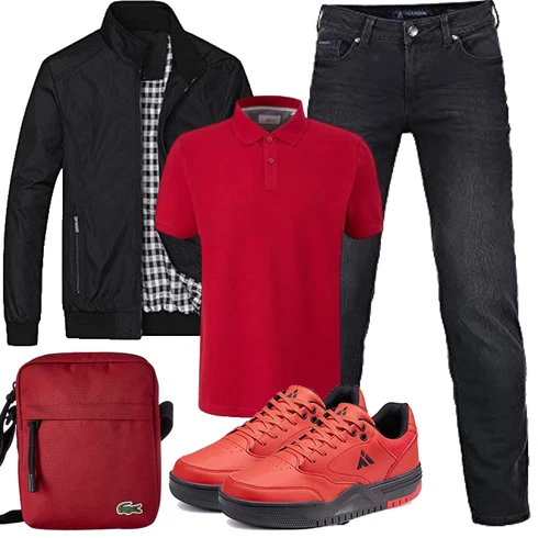 Schultertasche kombinieren mit Schwarz/Dunkelgrau Innenfutter Jacke/Ripstopjacke/2in1 Jacke/Herbstjacke/Sommerjacke/Jacke mit Seitlichem Reißverschluss/Frühlingsjacke/Leichte Jacke/Windbreaker Jacke/Nylonjacke FTCayanz