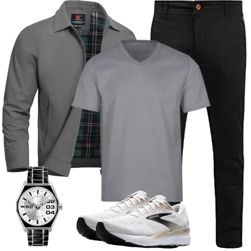 HellGrau/DunkelGrau/Grau Shirtjacke/Sportjacke/Jacke mit Seitlichem Reißverschluss/Frühlingsjacke/Merinojacke/Schlupfjacke/Uniformjacke YSENTO kombinieren