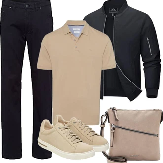20er Jahre Outfit mit Beige/Grau/Braun/Lila Handytasche/Schultertasche/Umhängetasche Tamaris "Herbst Outfits"Look: Schön, Uni, Classic, Safari, Schick, Elegant, Casual, Edel, Oversize, Vintage, Smart Casual, Moderne, 20er Jahre