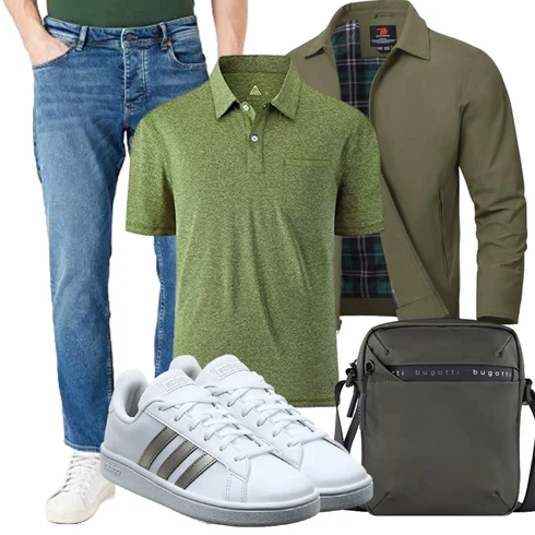 Dunkelgrün/Grau/Dunkelgrau/Grün Wasserdichte Tasche/Militär Tasche/Mannstasche Bugatti kombinieren