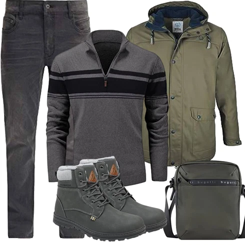 DunkelGrün/Grün TrekkingJacke/OutdoorJacke/Parka-übergangsJacke/Wasserdichte Jacke/Winter Parka/Bundeswehr Parka/WachsJacke MADSea kombinieren