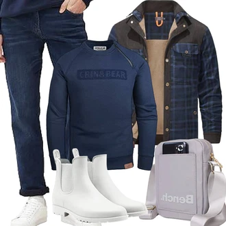 Regen Outfit mit Grau GummiStiefel geweo "Herbst Outfits"