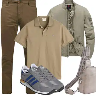 Ostern Outfit mit Braun/Beige/Grau Mannstasche/Schultertasche/Handytasche/Umhängetasche Telena "Herbst Outfits"Look: Geburtstag, Ostern, Muttertag, Valentinstag, Halloween, Bar, Schule, Wasen, Pop Konzert, Fasching, Coachella, Strandtag, Festival