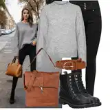 Outfiti s Crnim i Zlatnim Gumenim Gležnjačama image