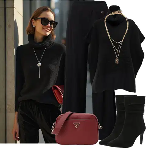 Kombinace Černá/Žlutá/Tmavě modrá Palazzo Kalhoty/Kalhoty s Vysokým Pasem/Kalhoty se Štěrbinou/Culotte Kalhoty/Široká Kalhoty/Mušelínové kalhoty/Tradiční Kalhoty/Marlene Kalhoty/Lněné Kalhoty Edited