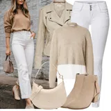 Outfity s bílými džínami s vysokým pasem image