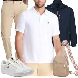 Outfit mit Braun/Beige Mini-Rucksack/Gürteltasche/Schultertasche/Geflochtene Tasche/Mini-Rucksack/Umhängetasche Suweir "Herbstlicher Look"