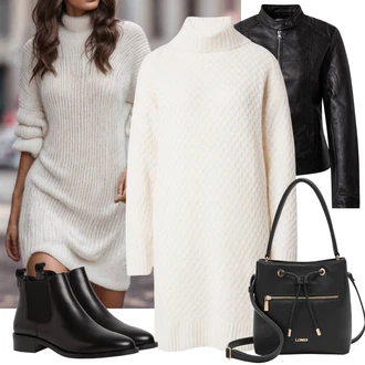 Outfit s Černá Motorkářské Bund/Kožené Bund Bunda z Umělé Kůže/Bunda s Bočním Zipem/Kožená Bomber Bund/Kožené Bund/Motorkářská bunda/Kožená vintage bunda JdY "Cool podzimní outfit"