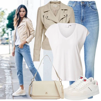 Outfit sa Krem/Bijela Obuća Teddy tenisica/Skate cipela/Niska Tenisica/Ljetna tenisica/Kožna tenisica/Tanka tenisica/Vintage tenisica Tommy Jeans "Lagana odjeća"